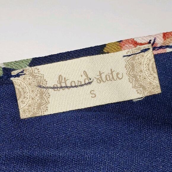 Altar'd State Blue Floral Halter Neck Lace Up Keyhole Fit & Flare Dress Large - Picture 5 of 8